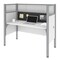 Bestar Bestar Pro-Biz 63W Single Office Cubicle with Gray Tack Board and High Privacy Panels in white 100871DG-17 - alternate 1